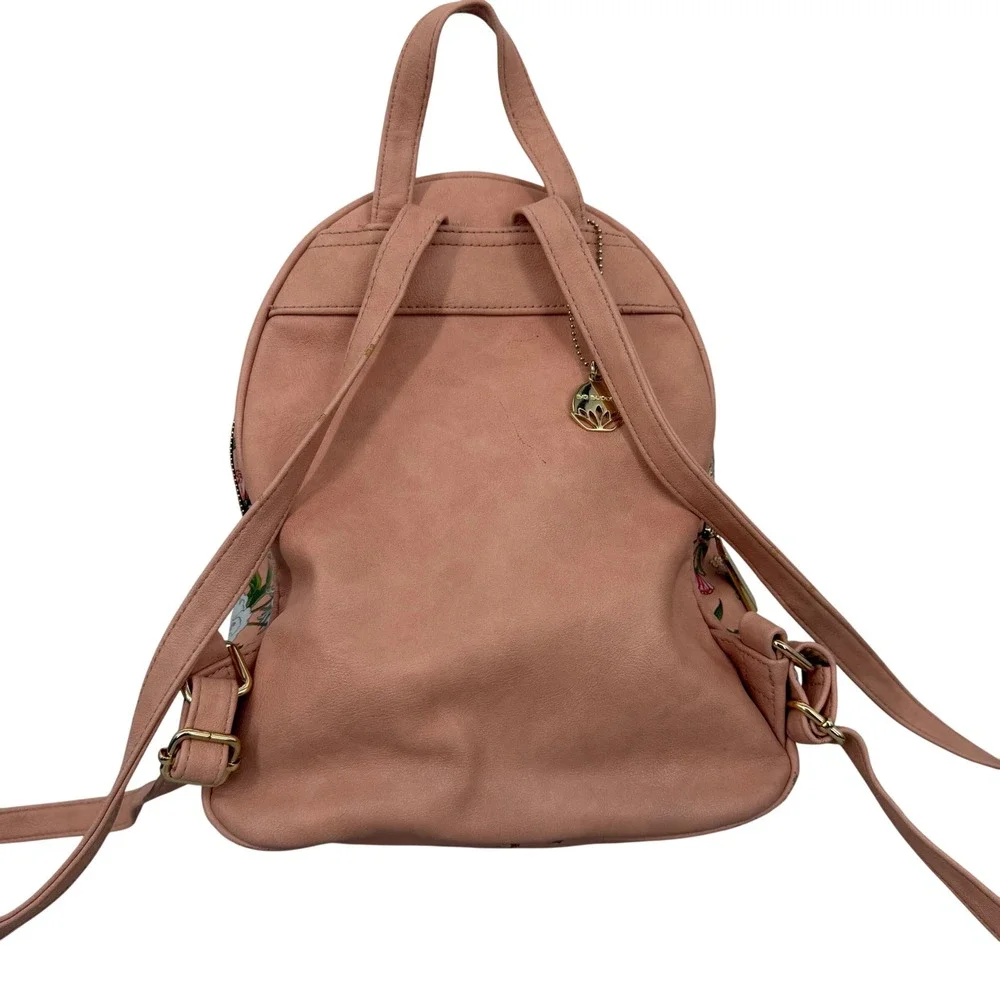 Big Buddha Floral Mini Backpack Pink Faux Leather Gold Hardware‎ Small Bag